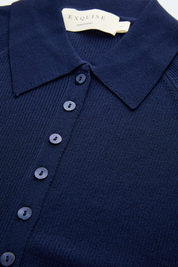 Reglan Kol Yakalı Slim Fit Lacivert Triko Hırka