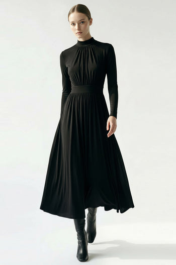 Balıkçı Yaka Uzun Kollu Midi Örme Regular Elbise