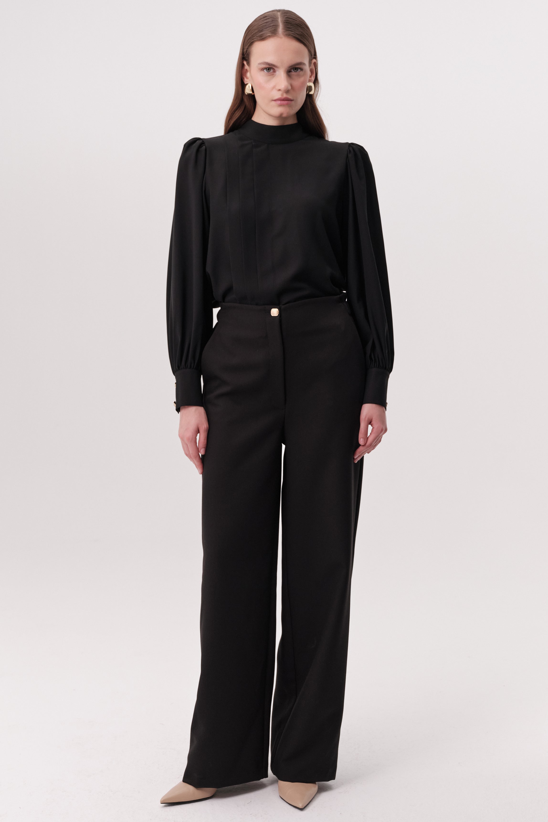 Yüksek Bel Bol Paça Pantolon