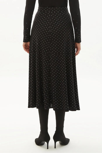 Taş Baskılı Örme Regular Midi Etek