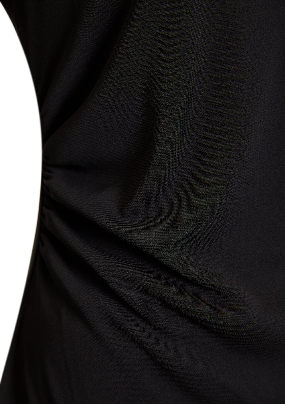 Drapeli Yaka Uzun Kollu Örme Regular Siyah Bluz