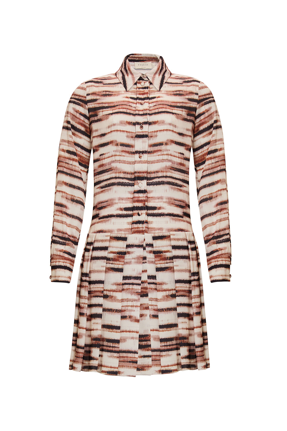 Desenli Gömlek Yaka Regular Mini Çok Renkli Elbise