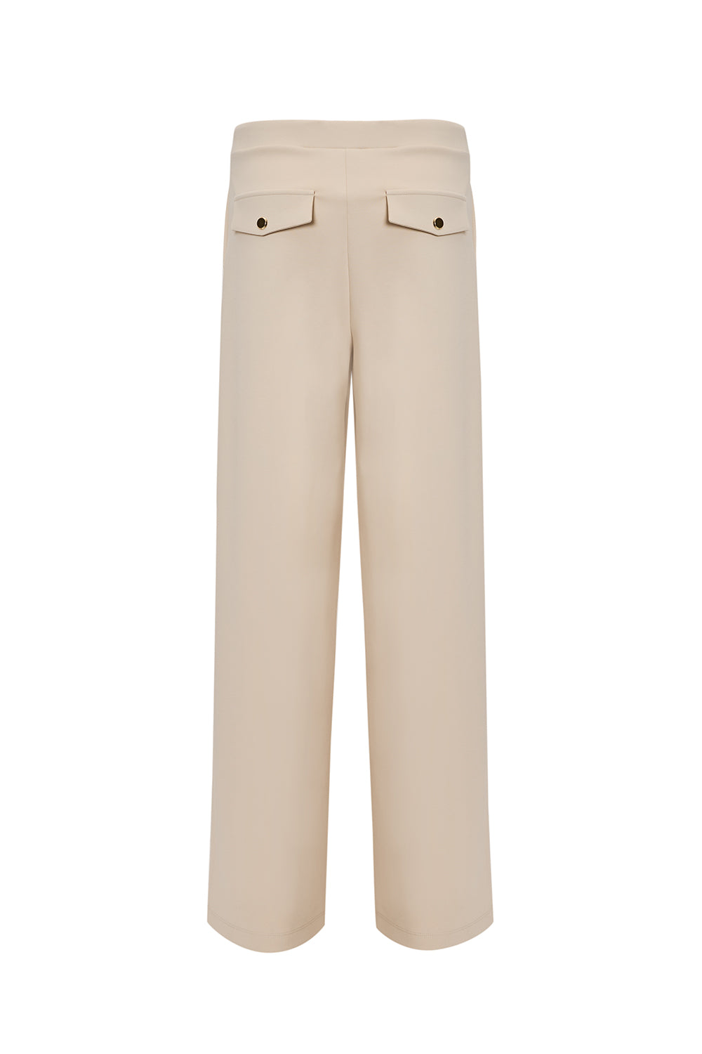 Bağcıklı Regular Örme Krem Pantolon