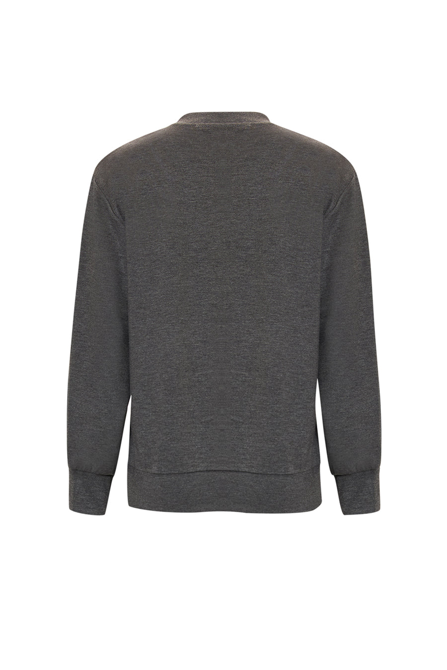 Desenli Taş İşlemeli Regular Uzun Kol Antrasit Sweatshirt