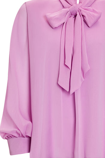 Desenli Fular Yaka Uzun Kollu Regular Bluz