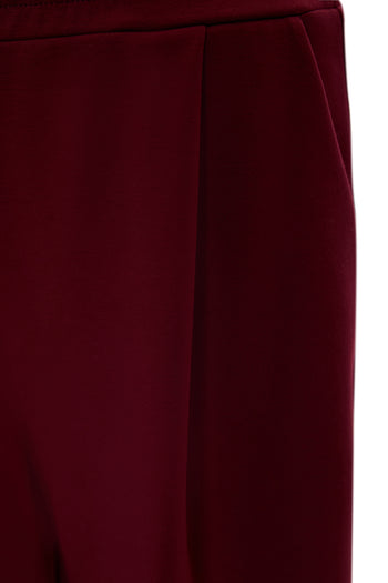 Beli Lastikli Örme Regular Vişne Pantolon