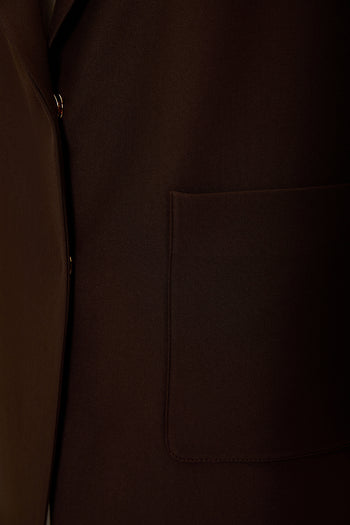 Kemerli Cepli Dokuma Regular Ceket