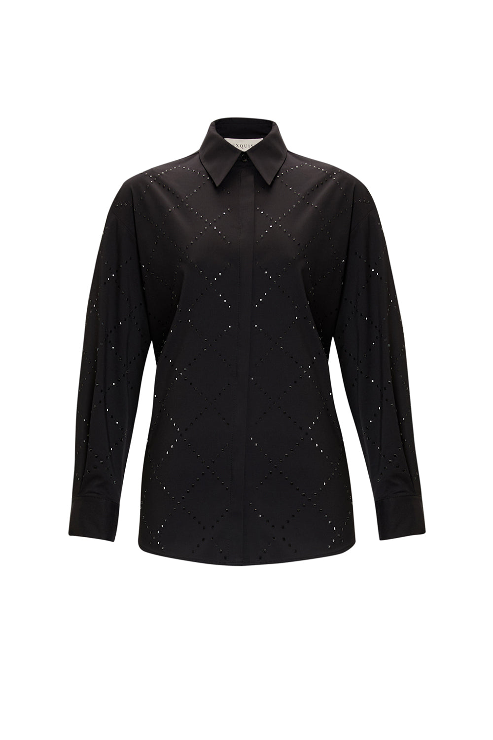 Taş Desenli Cepsiz Uzun Kol Regular Pamuk Gömlek