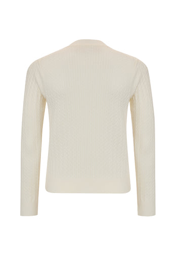 Uzun Kollu Bisiklet Yaka Çiçek İşlemeleri Triko Kazak