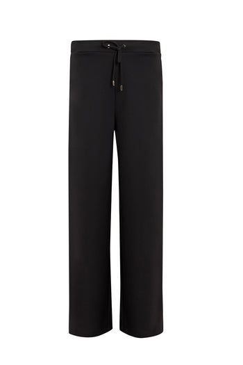 Bağcıklı Regular Örme Siyah Pantolon