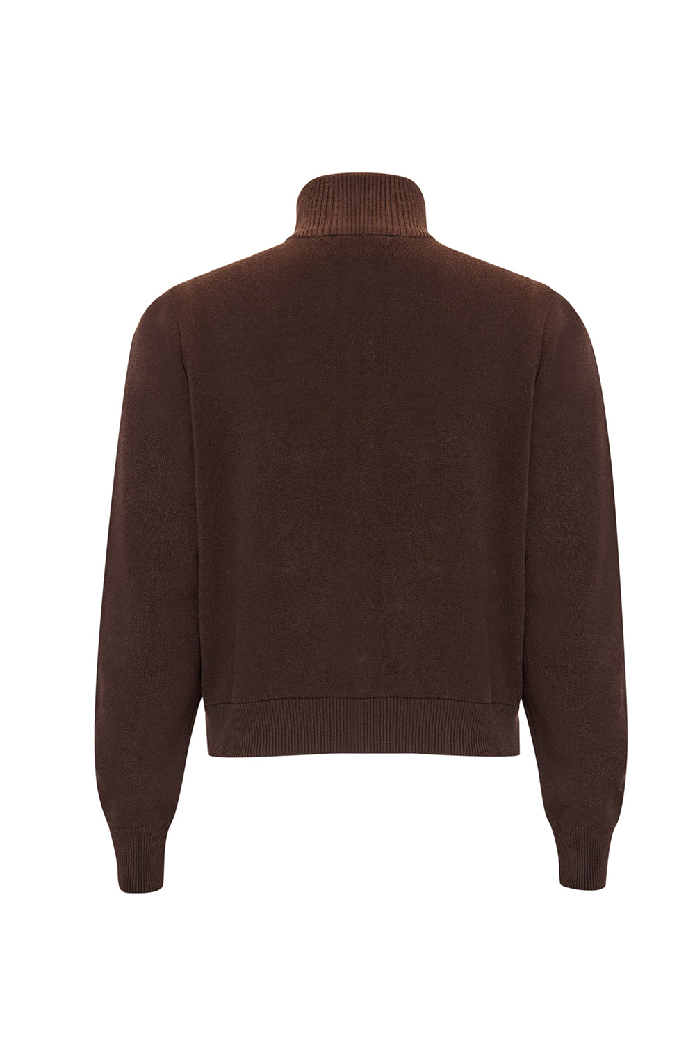 Fermuarlı Dik Yaka Uzun Kollu Regular Triko Hırka