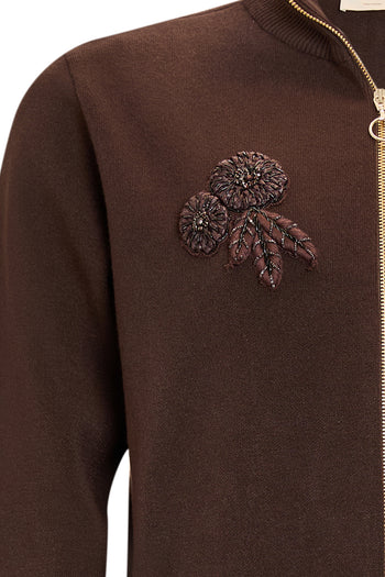 Fermuarlı Dik Yaka Uzun Kollu Regular Triko Hırka