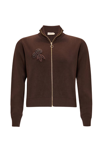 Fermuarlı Dik Yaka Uzun Kollu Regular Triko Hırka