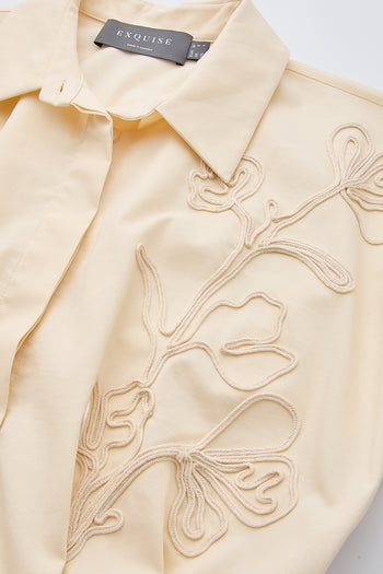 Gömlek Yaka Uzun Kollu Manşetli Regular Krem Gömlek