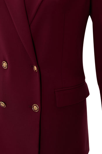 Gold Düğme Detaylı Kruvaze Dokuma Blazer Ceket