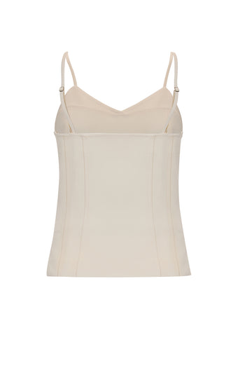 Askılı Dokuma V Yaka Regular Bluz