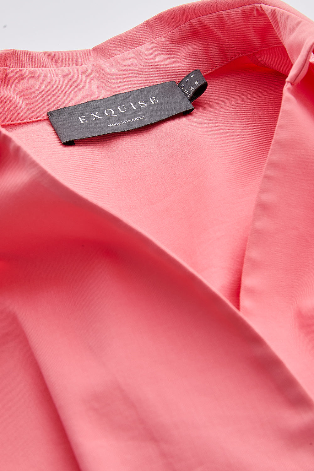 Gömlek Yaka Bağcık Detaylı Bele Oturan Regular Pembe Gömlek