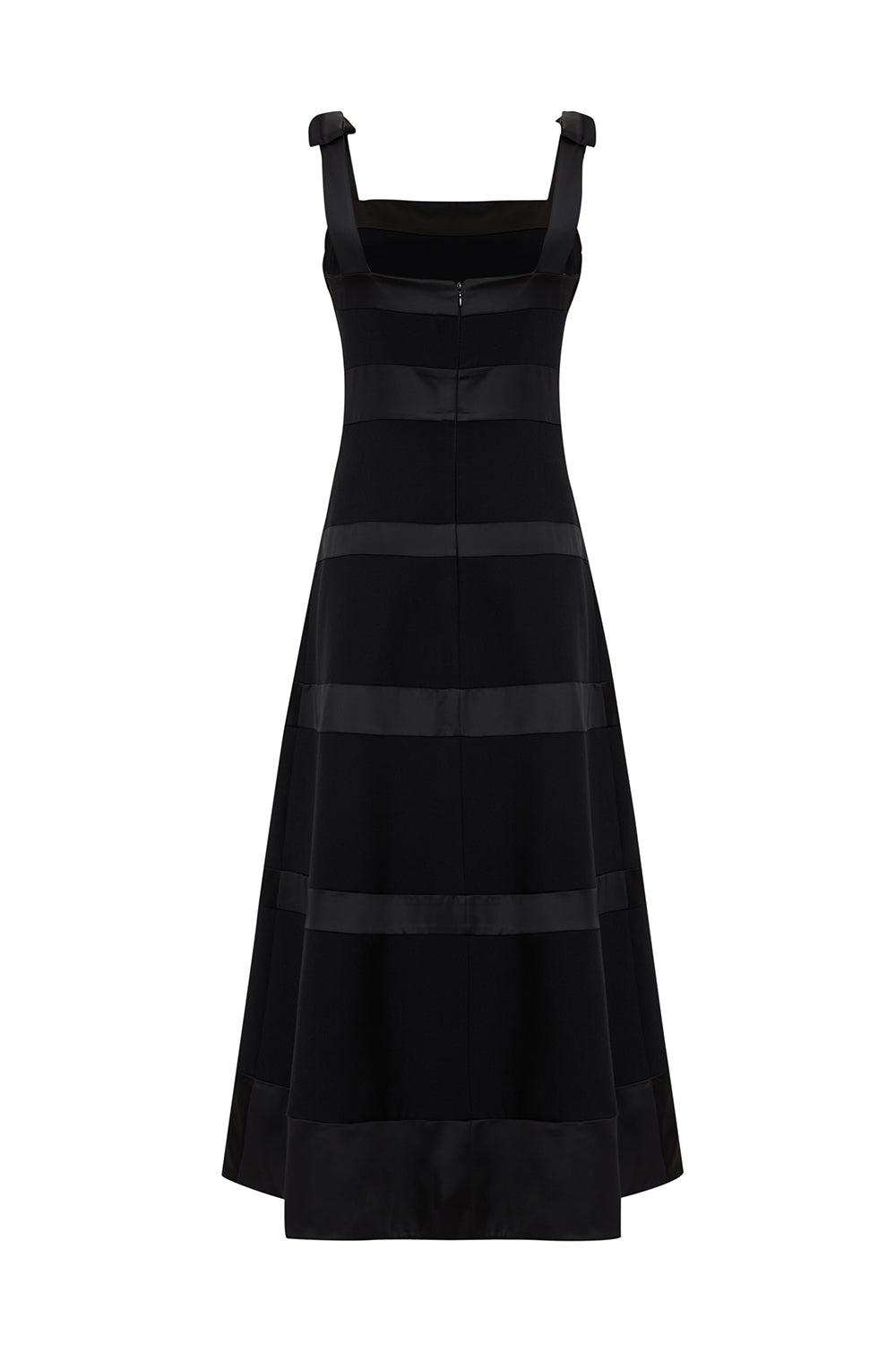 Şerit Detaylı Astarlı Regular Midi Elbise