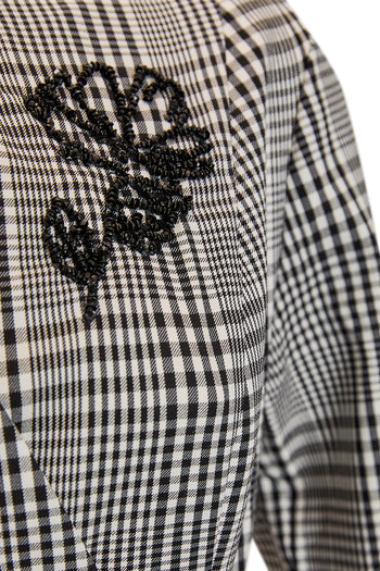 Ekose Beli Kemer Detaylı Anvelop Slim Fit Midi Elbise