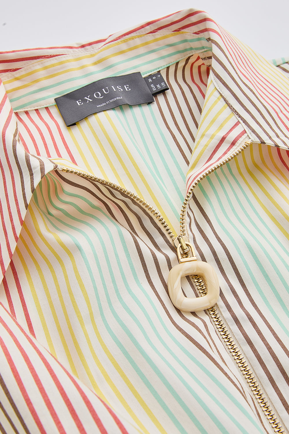 Kısa Kollu Gömlek Yaka Cepli Mini Regular Çok Renkli Elbise