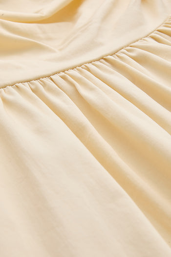 İp Askılı Bele Oturan Cepli Regular Midi Kemik Elbise