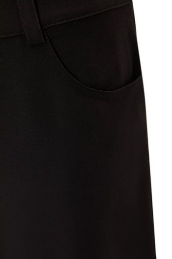 Geniş Paça Yüksek Bel Cepli Dokuma Pantolon