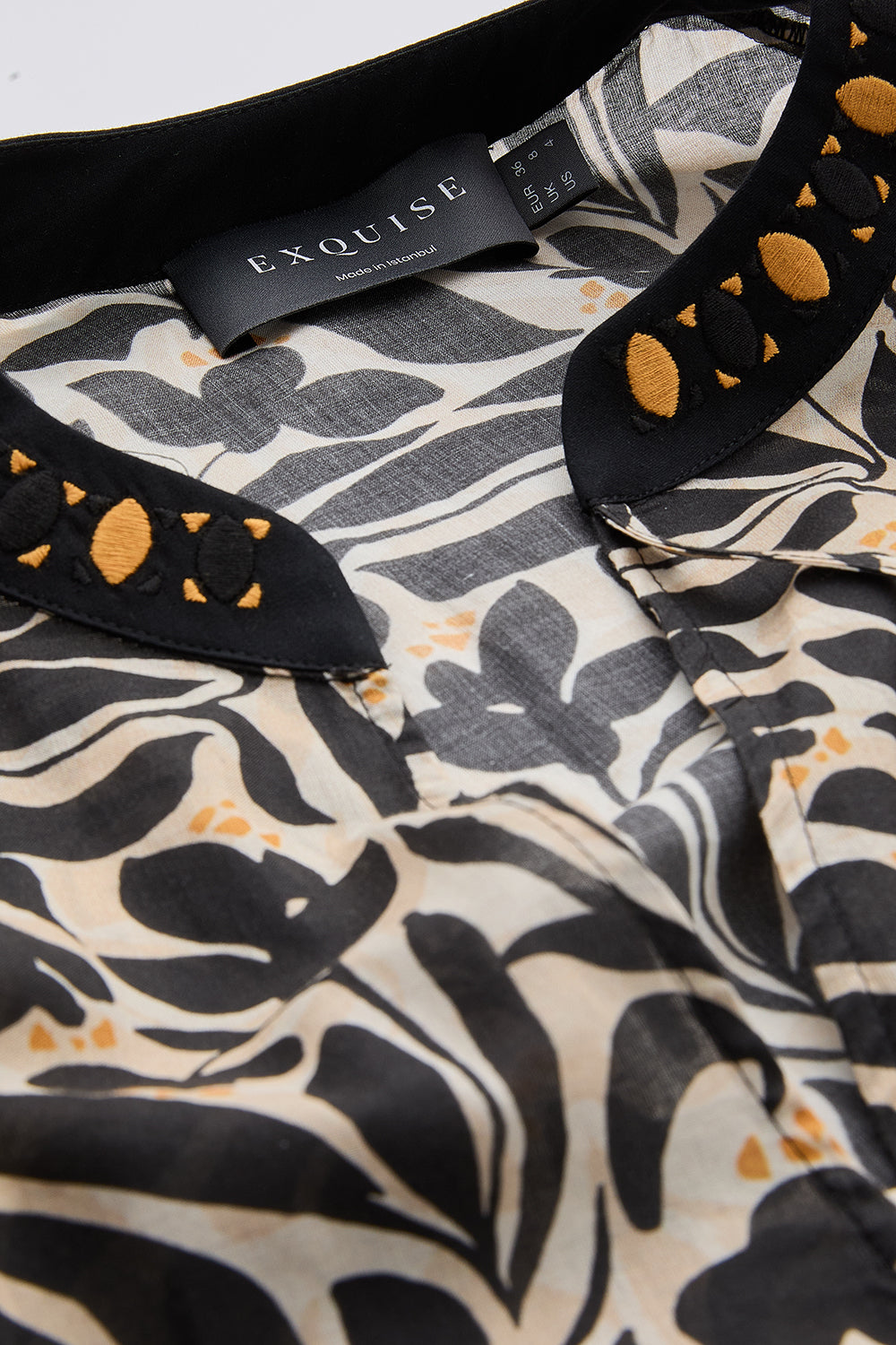 Düğmeli Bağcık Detaylı Desenli Uzun Kol Regular Çok Renkli Gömlek