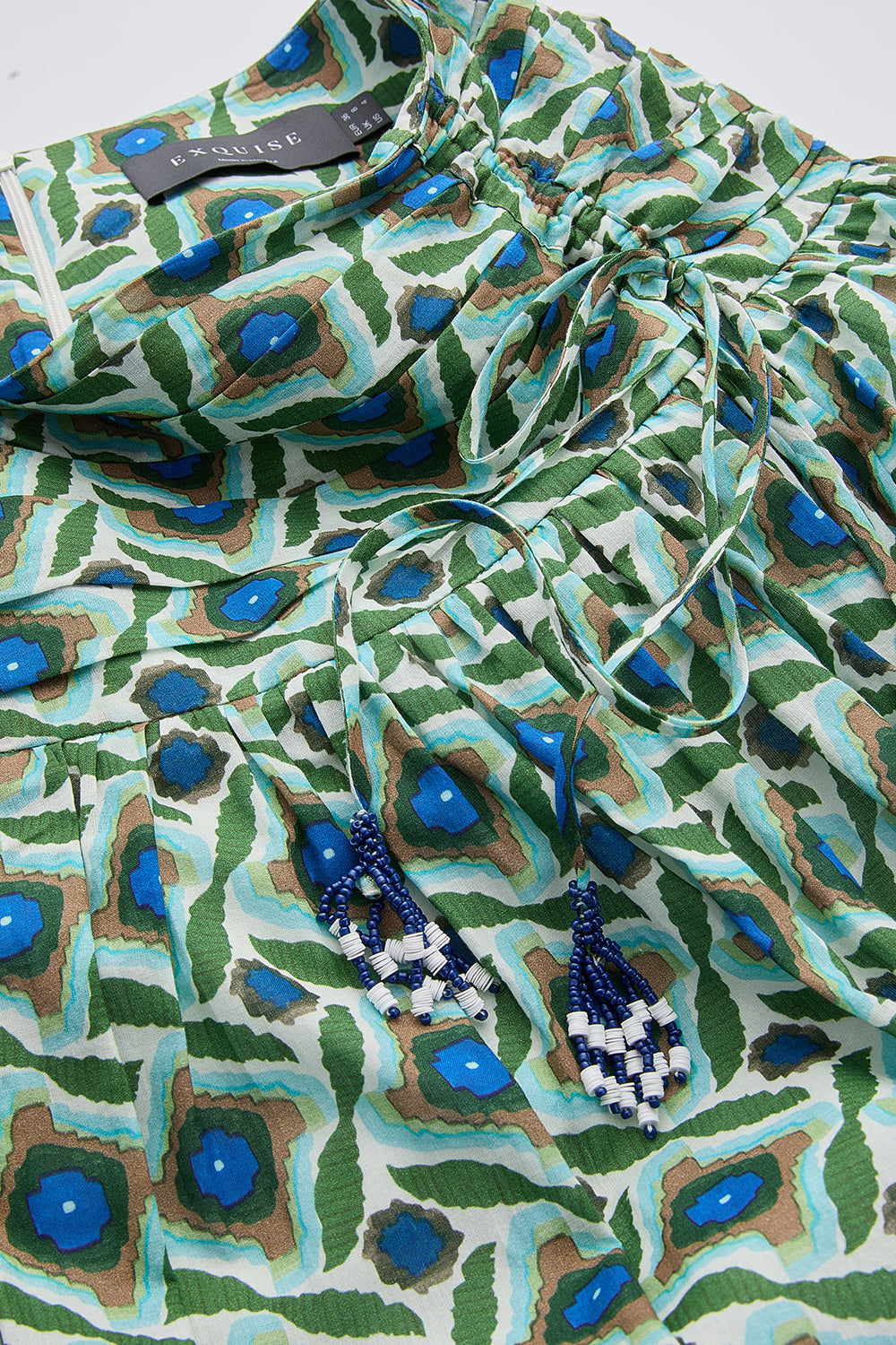 Beli Büzgülü Fermuarlı Regular Midi Çok Renkli Etek