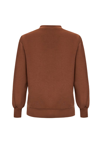 Desenli Taş İşlemeli Regular Uzun Kol Sweatshirt