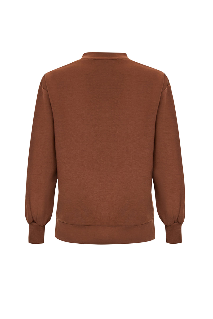 Desenli Taş İşlemeli Regular Uzun Kol Taba Sweatshirt