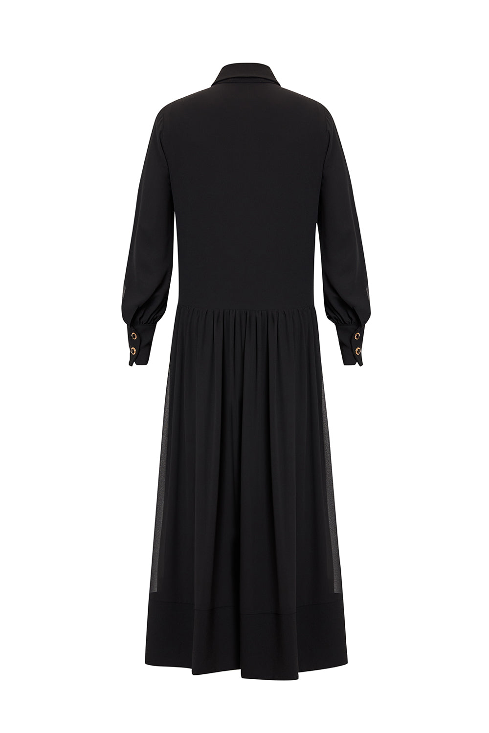 Gömlek Yaka Düğmeli Astarlı Regular Midi Elbise