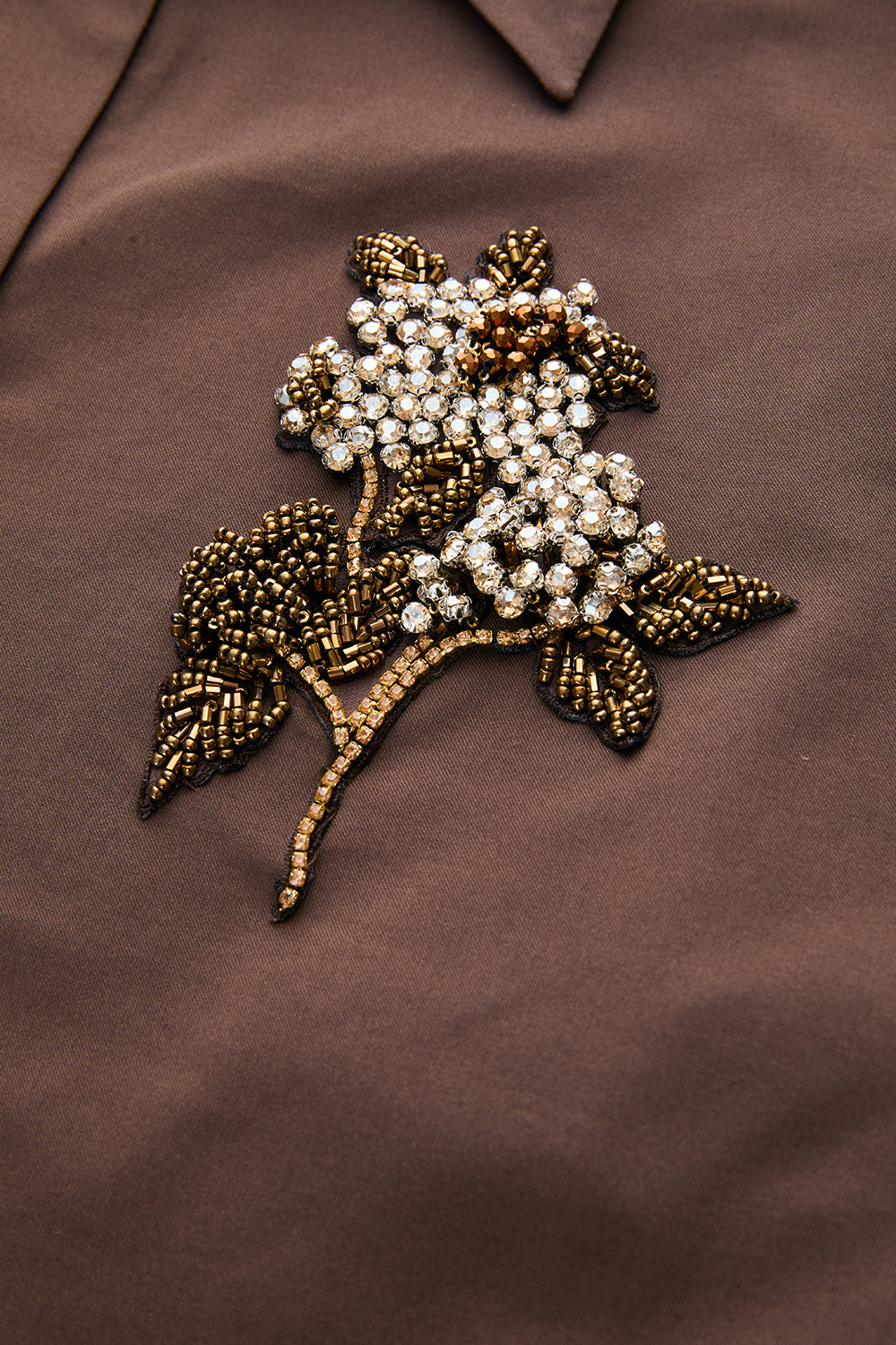 Gömlek Yaka Manşetli Uzun Kollu İşlemeli Regular Gömlek