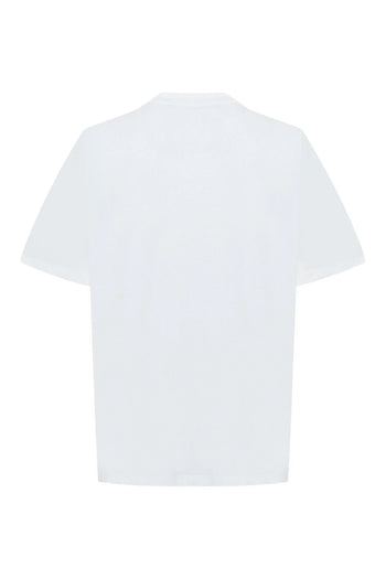 İşleme Detaylı Beyaz Regular Örme Tişört