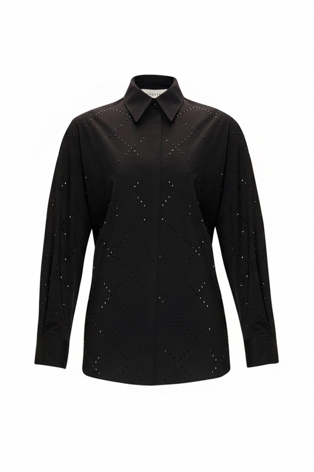 Taş Desenli Cepsiz Uzun Kol Regular Pamuk Gömlek