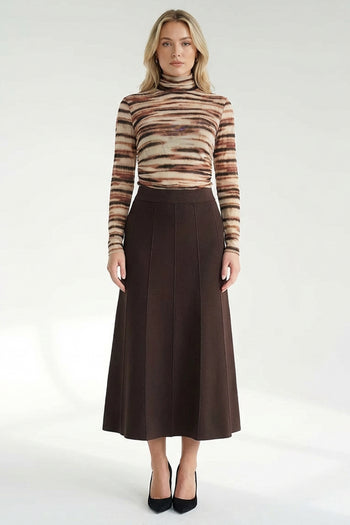 Yüksek Bel Midi Triko Regular Etek