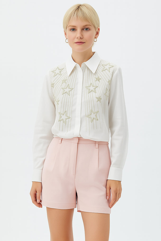 Yıldız Taş Detaylı Pamuklu Regular Gömlek