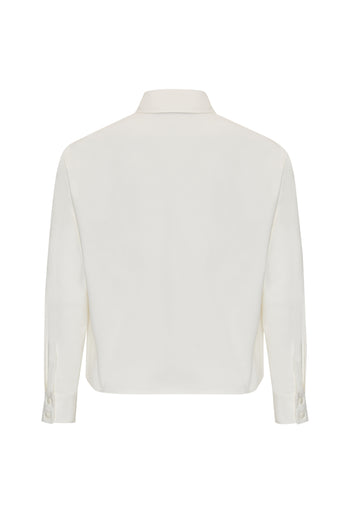 Taşlı Uzun Kollu Regular Kemik Gömlek