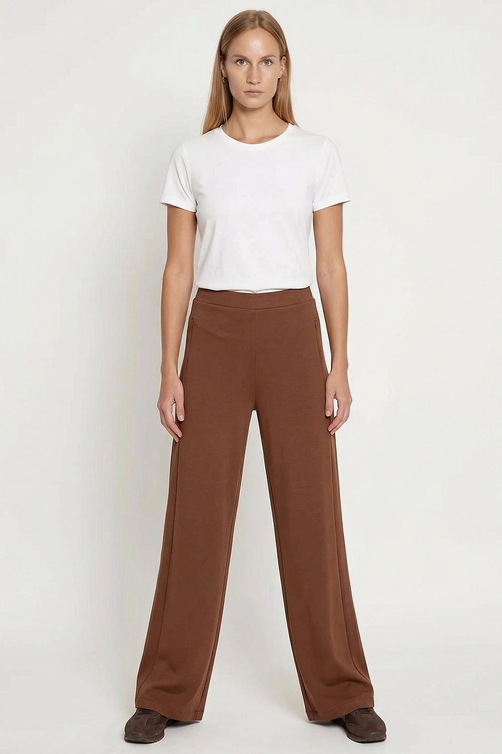 Beli Bağcıklı Regular Örme Pantolon