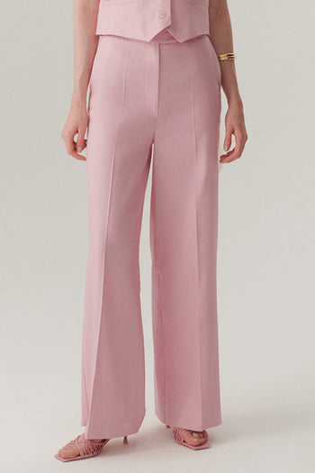 Rahat Kalıp Pudra Keten Pantolon