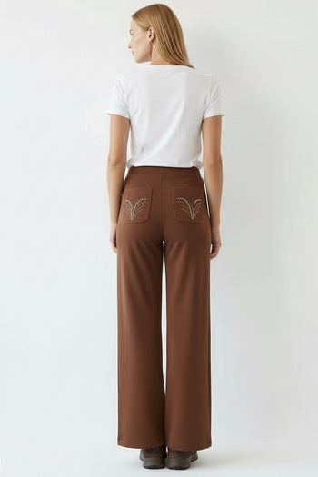 Beli Bağcıklı Regular Örme Pantolon