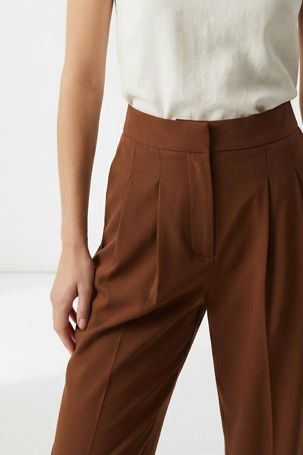 Modern Düz Kesim Pamuklu Pantolon