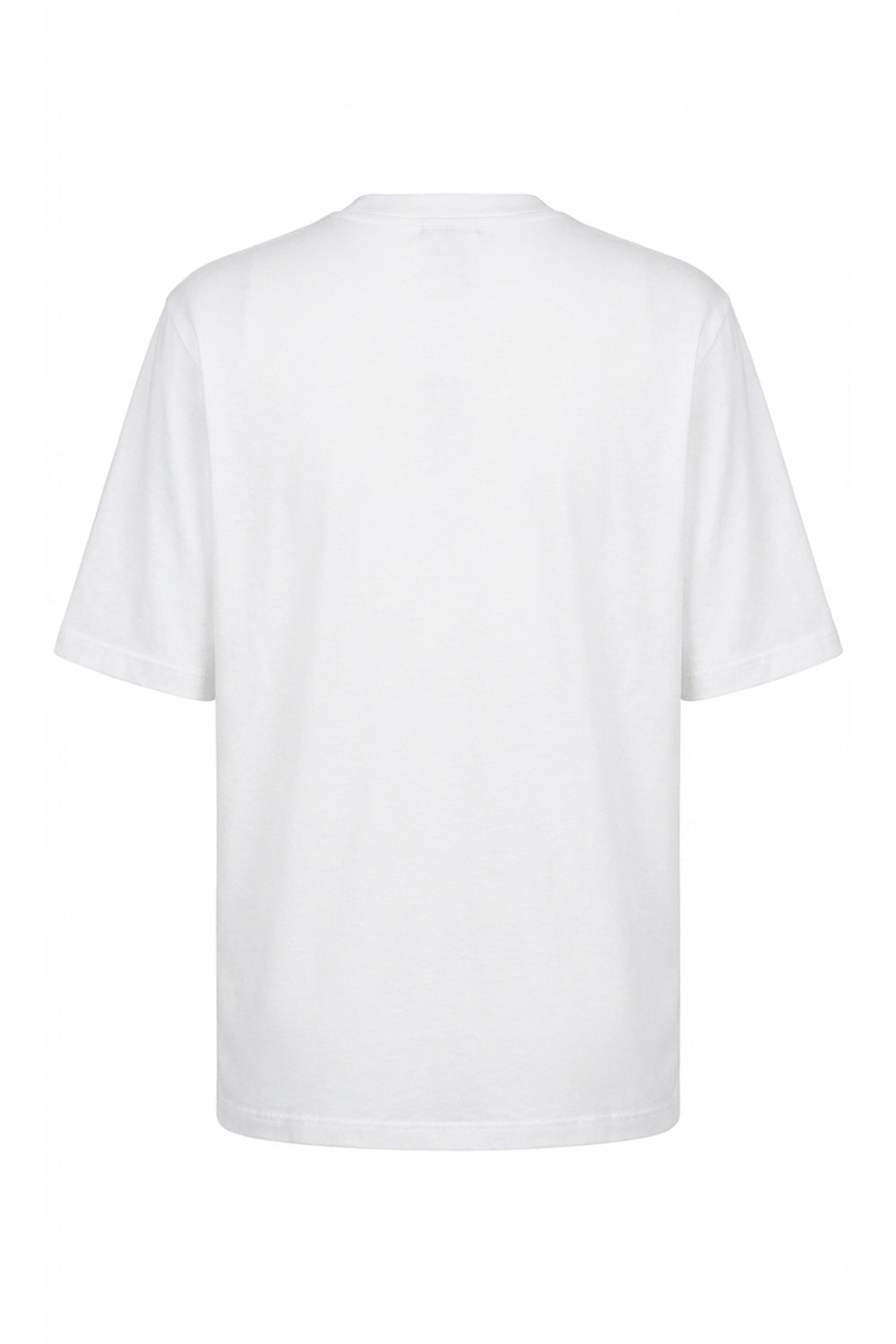 Çiçek İşlemeli Bisiklet Yaka Kısa Kollu Regular Örme Beyaz Turkuaz Tişört