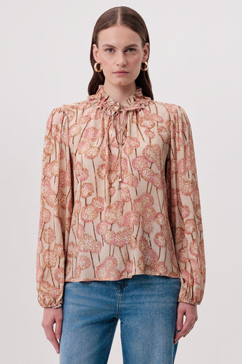 Yakası Süs Dikişli Lastikli Bağcıklı Regular Çok Renkli Bluz