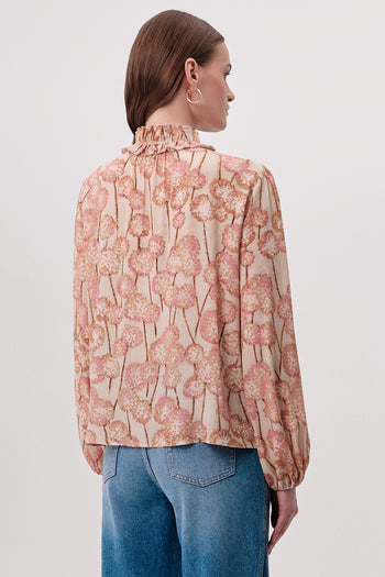 Yakası Süs Dikişli Lastikli Bağcıklı Regular Çok Renkli Bluz