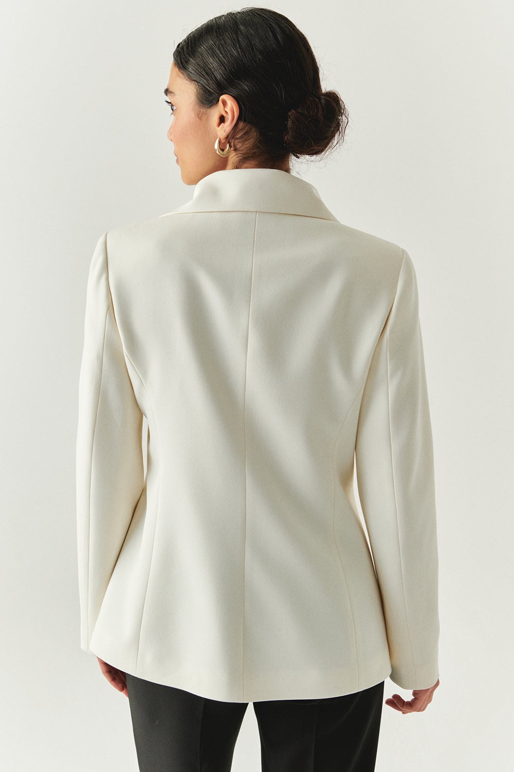 Erkek Yaka Fermuarlı Slim Fit Krem Ceket