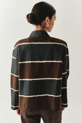 Gömlek Yaka Uzun Kollu Çok Renkli Bluz