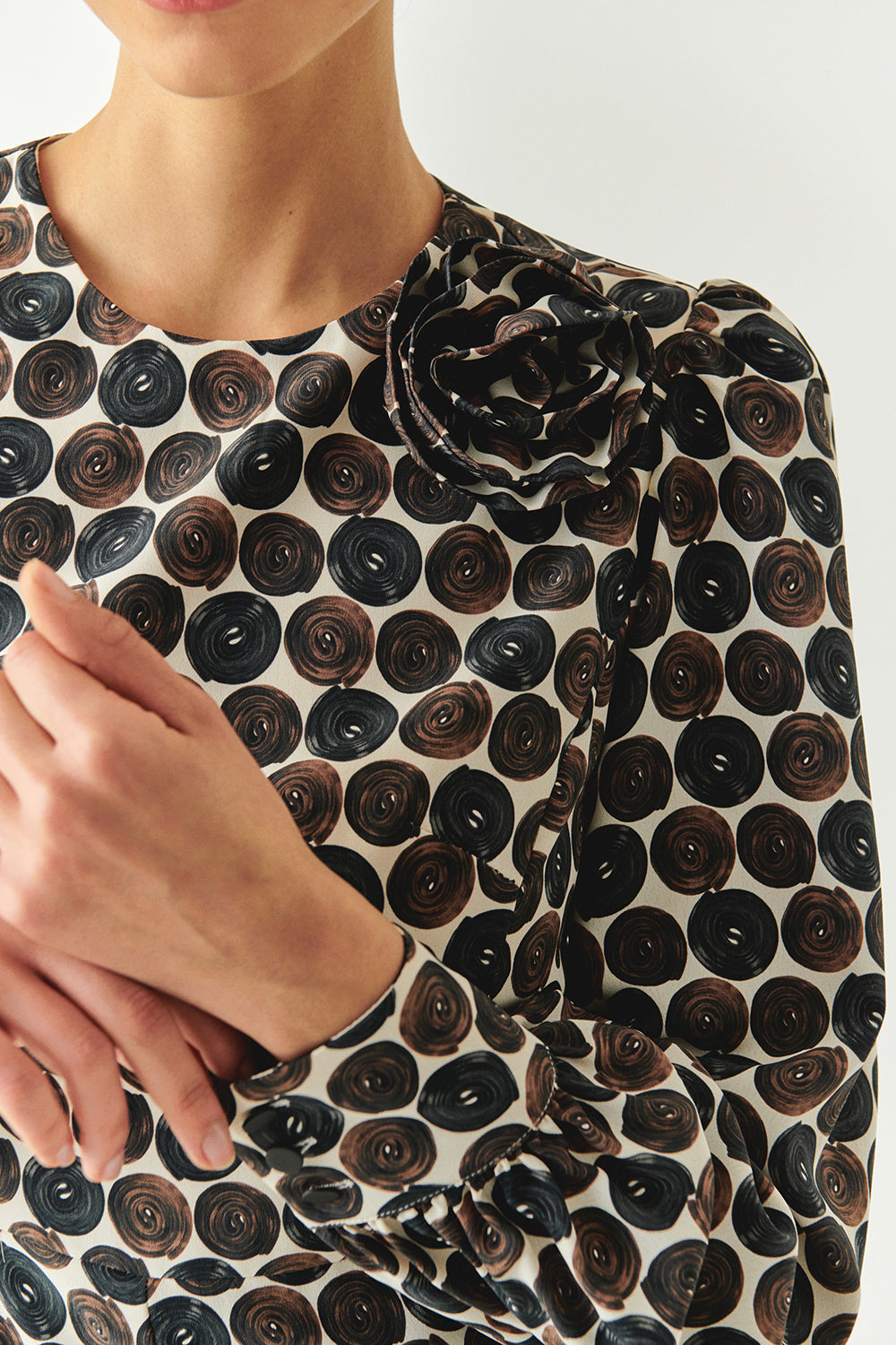 Desenli Bisiklet Yaka Regular Midi Çok Renkli Elbise