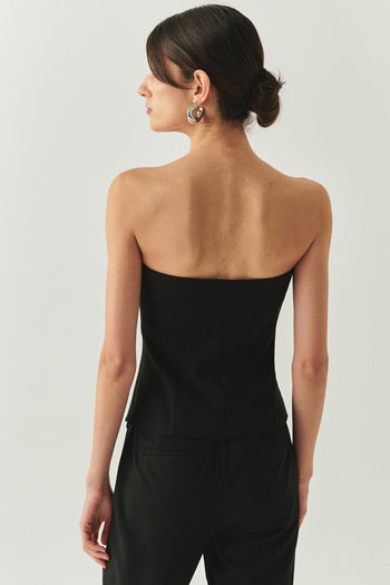 Straplez Düğmeli Slim Fit Siyah Büstiyer