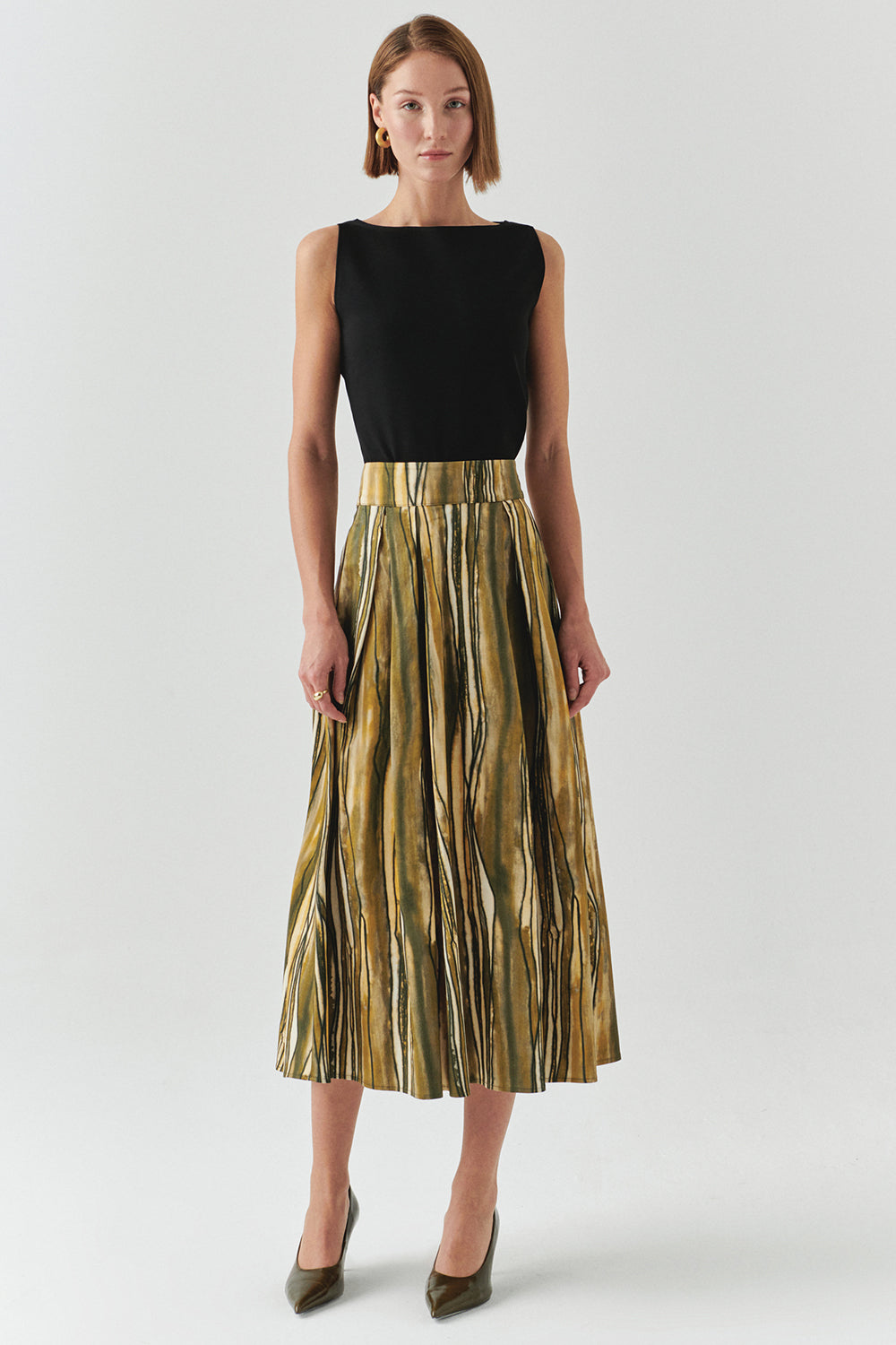 Cepli Regular Fit Midi Çok Renkli Etek
