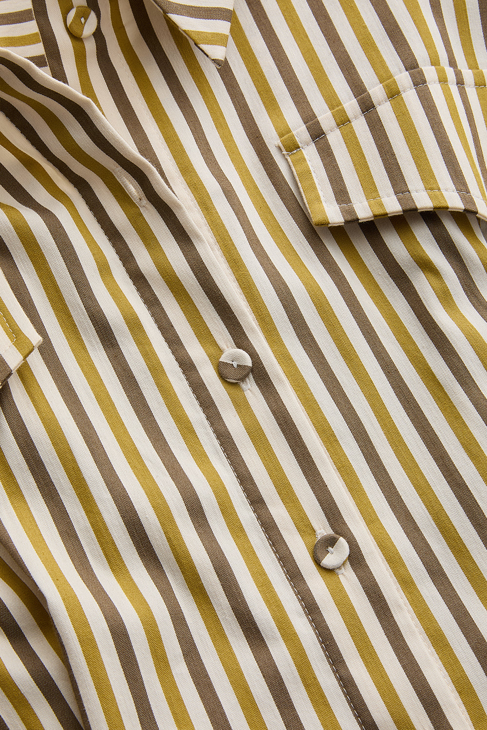 Çizgili Gömlek Yaka Uzun Kollu Slim Fit Çok Renkli Midi Elbise